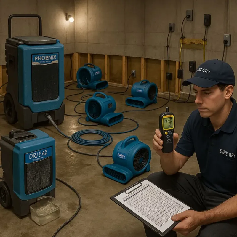 Structural Drying and Dehumidification process in New Castle County, DE